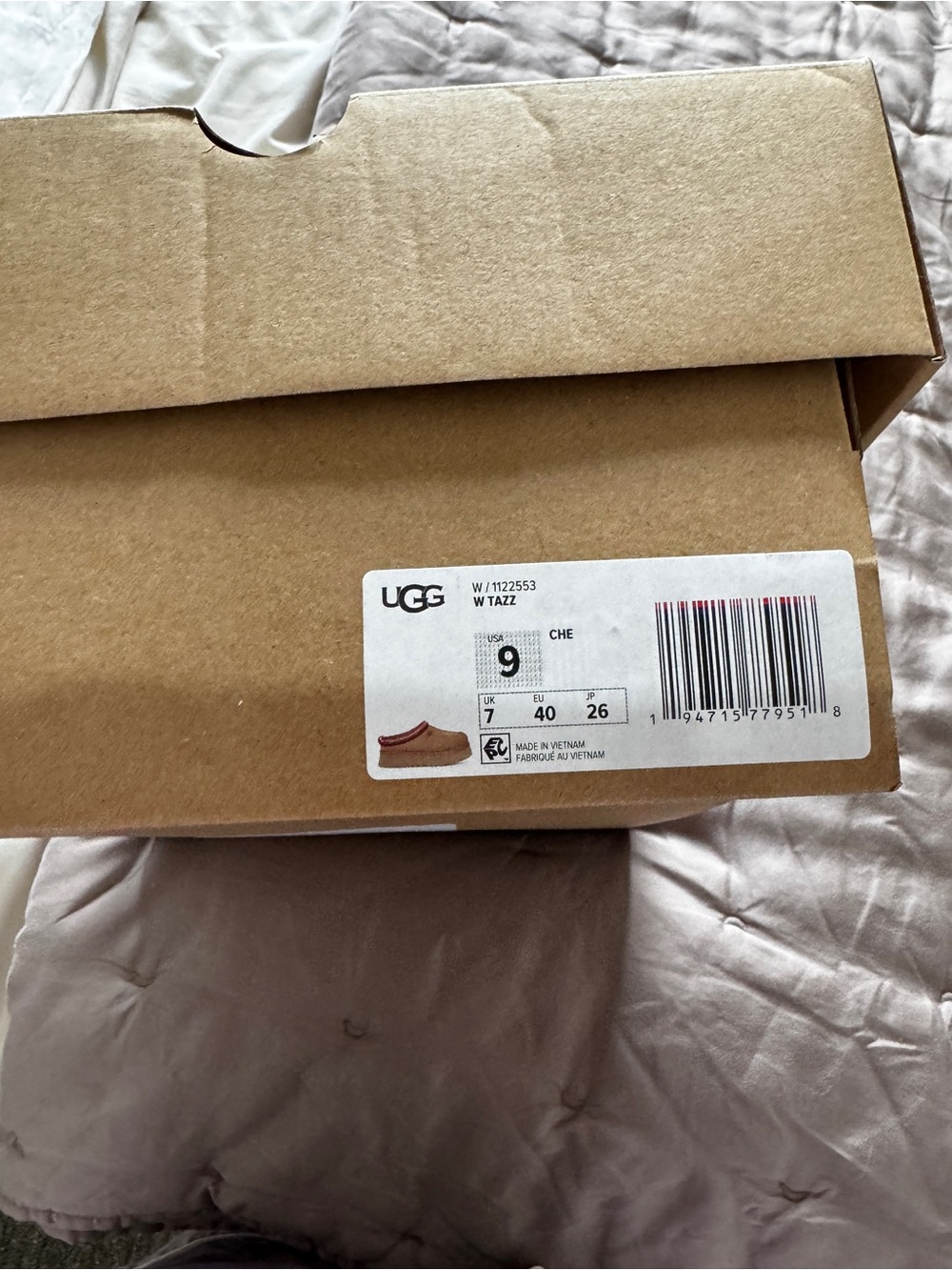 UGG Chestnut Suede Platform Clogs with Red Trim - Picture 5 of 5